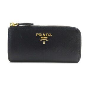 Prada Coin Case Leather Black